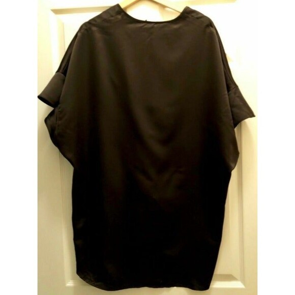 Victoria's Secret Sexy Satin Kimono Black Ruffle Robe black NEW - Picture 4 of 4